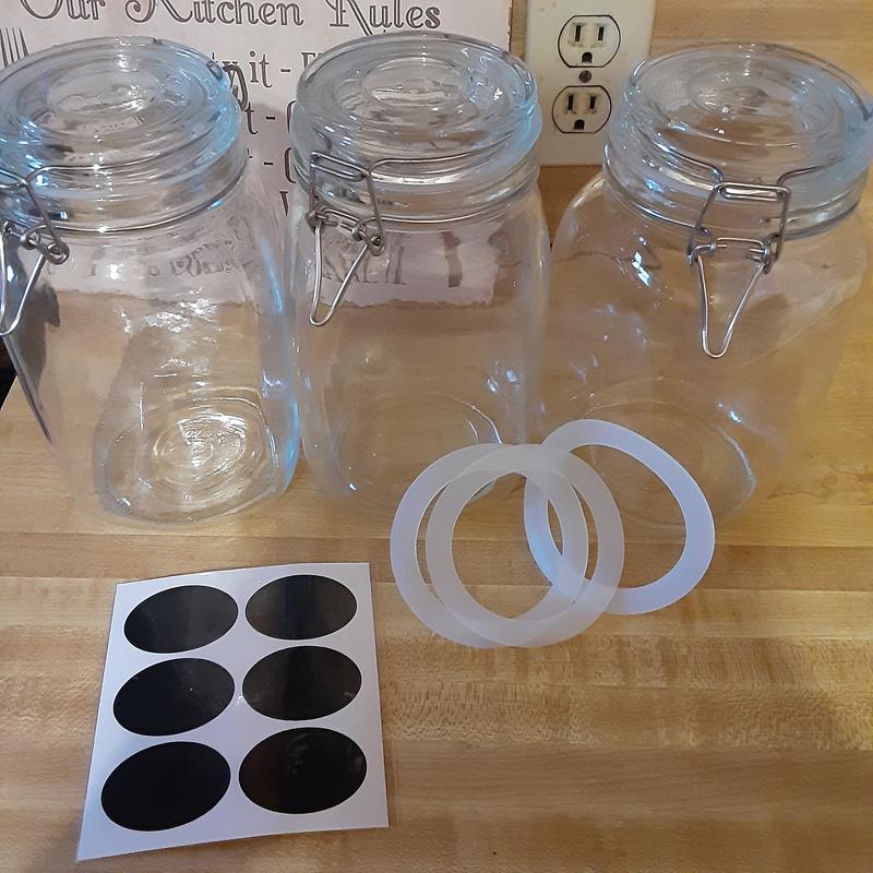 3pcs/set Glass Jars With Airtight Lid And Chalkboard Label, Glass Food  Storage Canister For Kitchen Or Bathroom - A Set Of 3 Cookie Jars, Can  Store Candy, Coffee, Flour, Sugar, Rice, Pasta