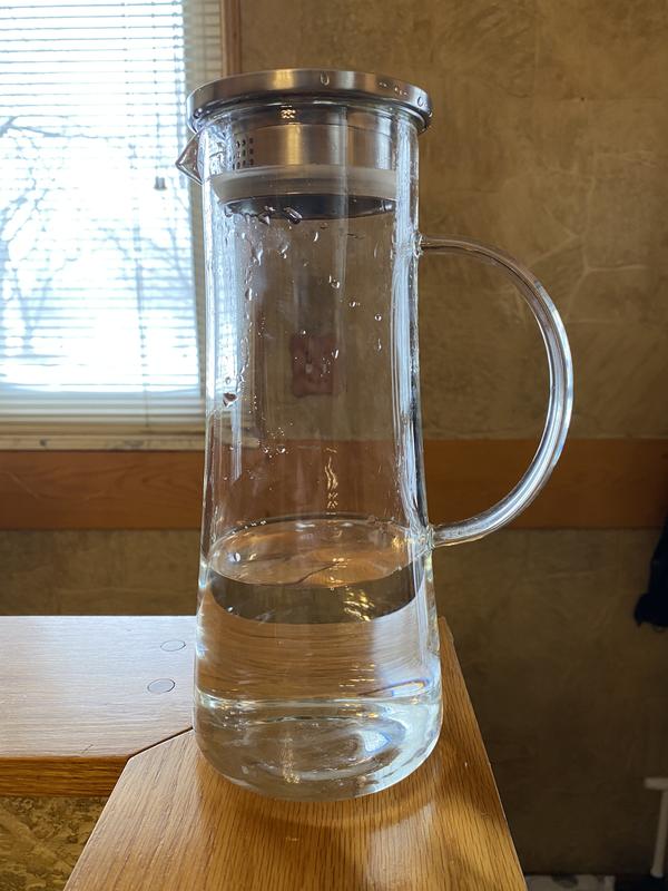 Breeze Glass Drink Water Pitcher with Stainless Steel Lid - 50 oz