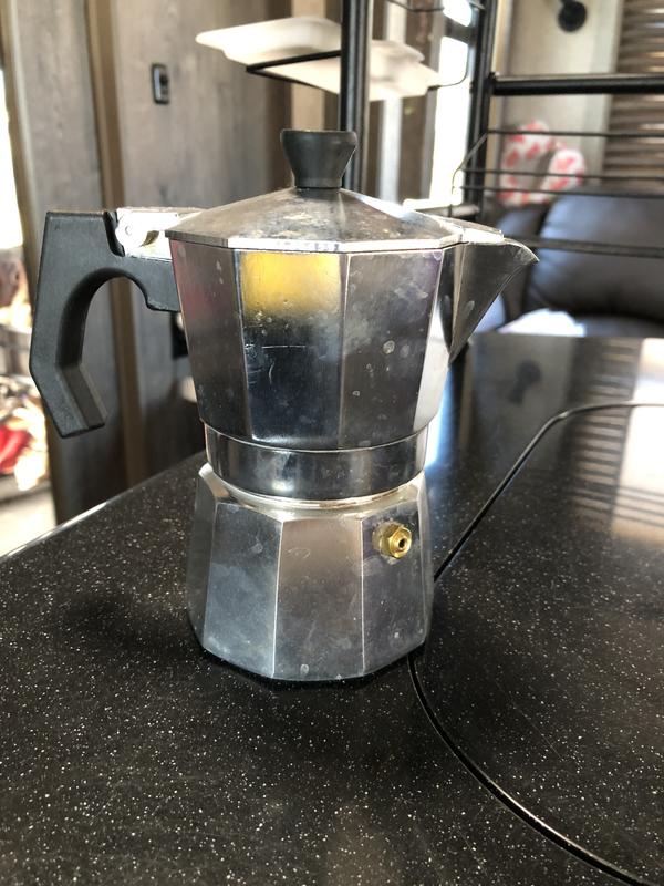 JoyJolt Italian Moka Pot Stovetop Aluminum Espresso Maker - 6 Cups - Silver