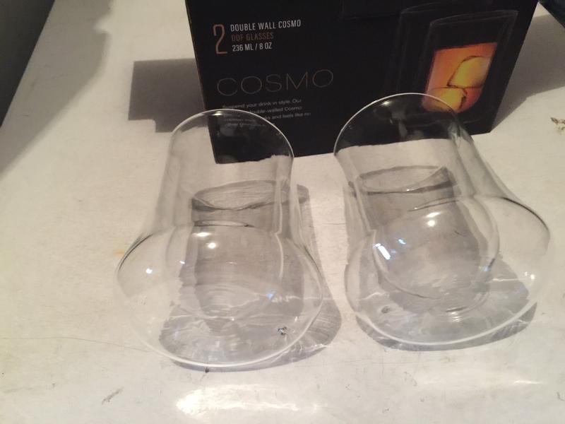 JoyJolt Set of (2) 8-oz Cosmo Double-Wall DOF Whiskey Glasses