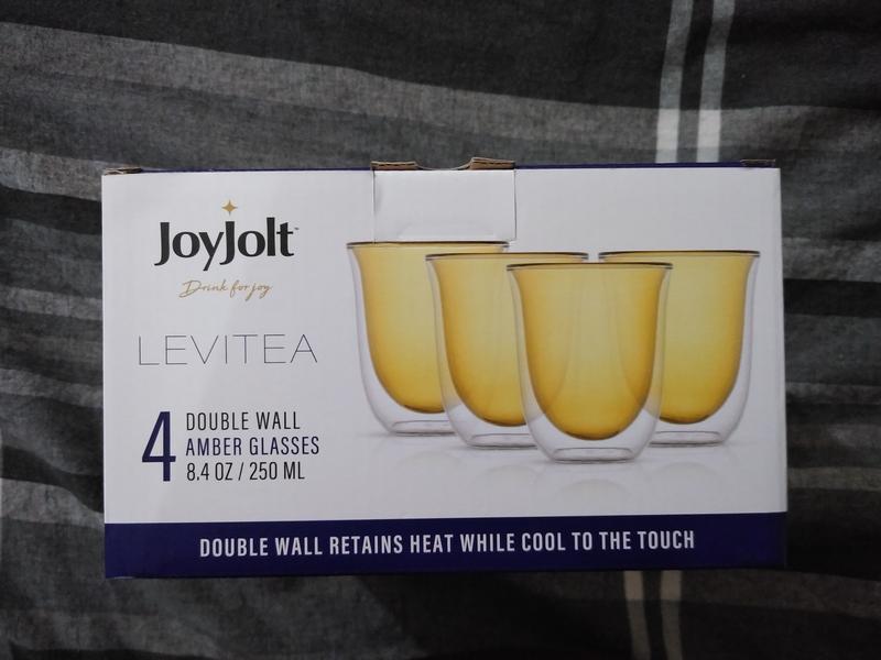 JoyJolt Set of (4) 8.4-oz Levitea Color DoubleWall Glasses 