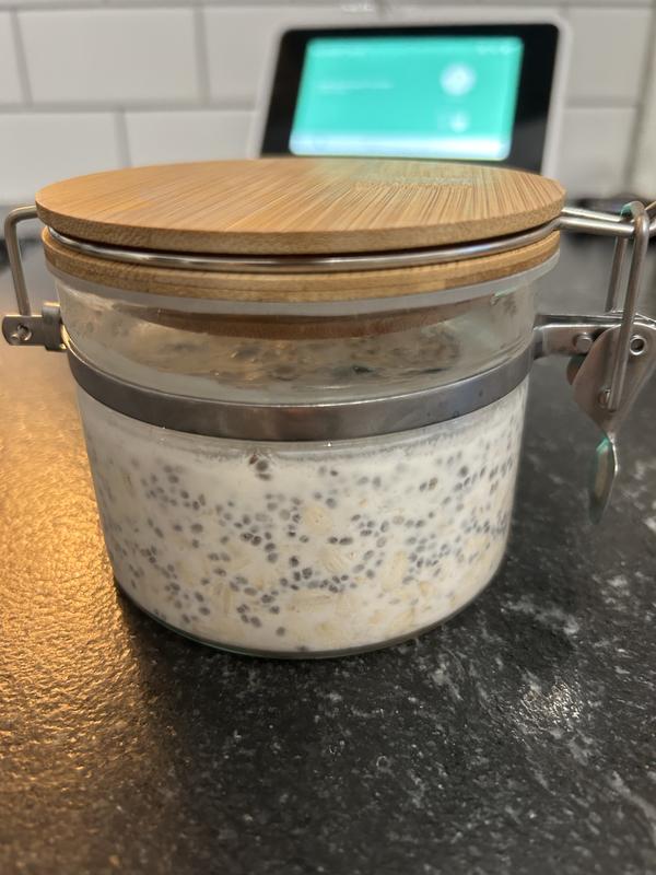 Overnight Oats Jars Glass Storage Jar Glass Container Wooden Lid