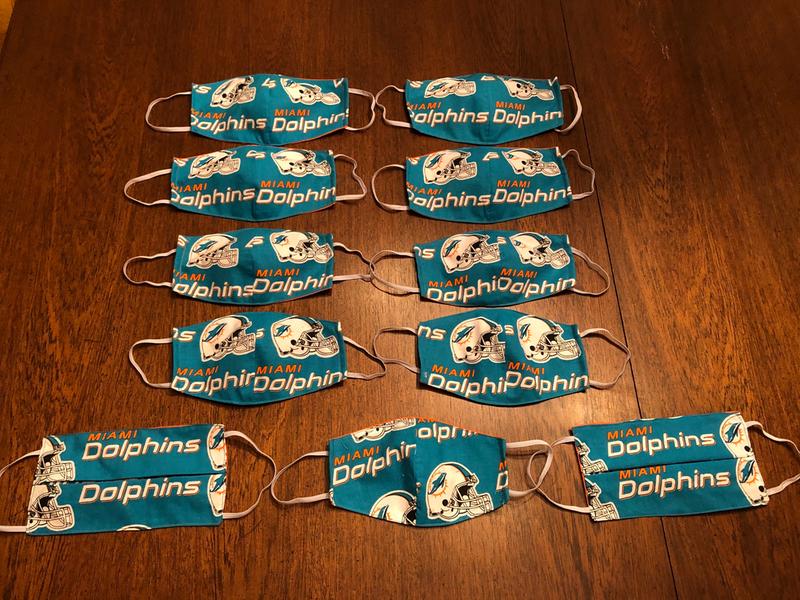 Miami Dolphins Cotton Fabric 58-Mascot Logo