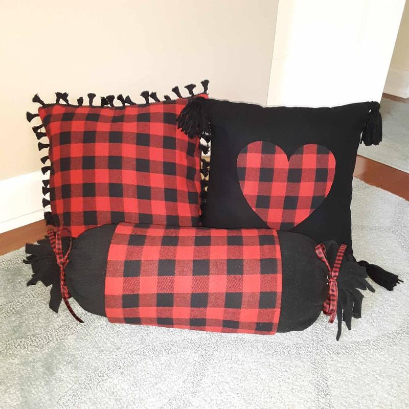 Flannel Buffalo Plaid 1.75 Buffalo Check Red Black Woven Cotton Flannel Fabric by The Yard (3516M-2A)