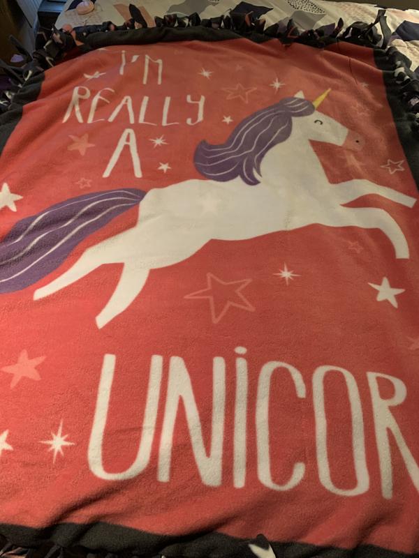 48” Wide Unicorns Are Real No Sew Fleece Blanket by Joann