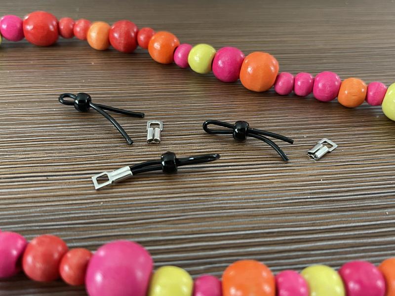100 Pcs Eyeglass Chain Ends,Glasses Chain Loop Holder Silicone Eyeglass Chain Connector Adjustable Flexible Rubber Spring Strap Ends Holder Anti