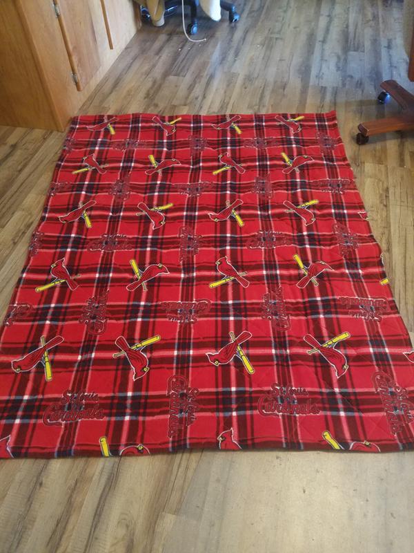 St. Louis Cardinals Plaid Fleece Fabric 58”