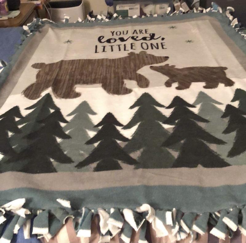 48 Wide You Are Loved Little One & Trees No Sew Fleece Blanket