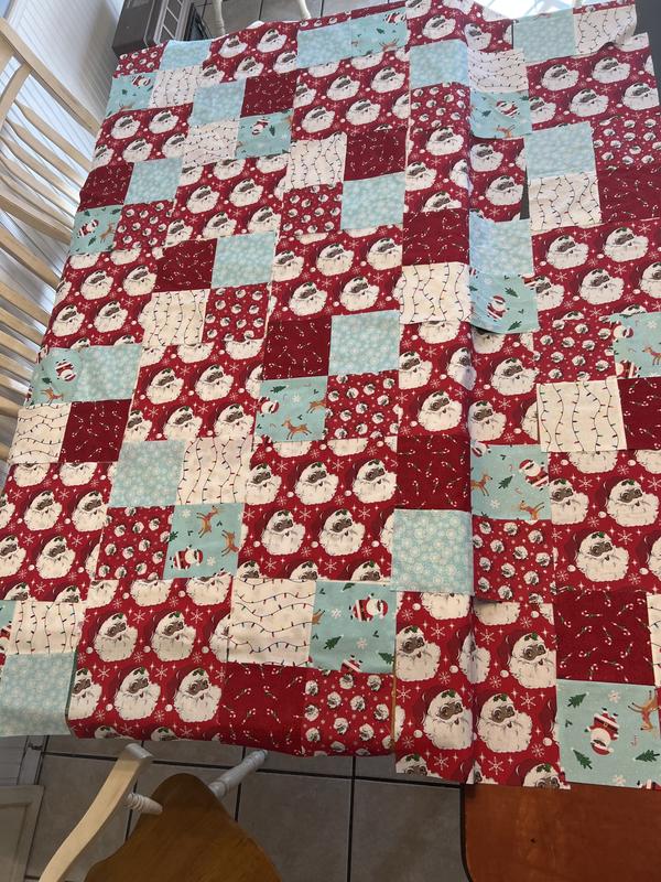 Snowflakes on Red Christmas Cotton Fabric