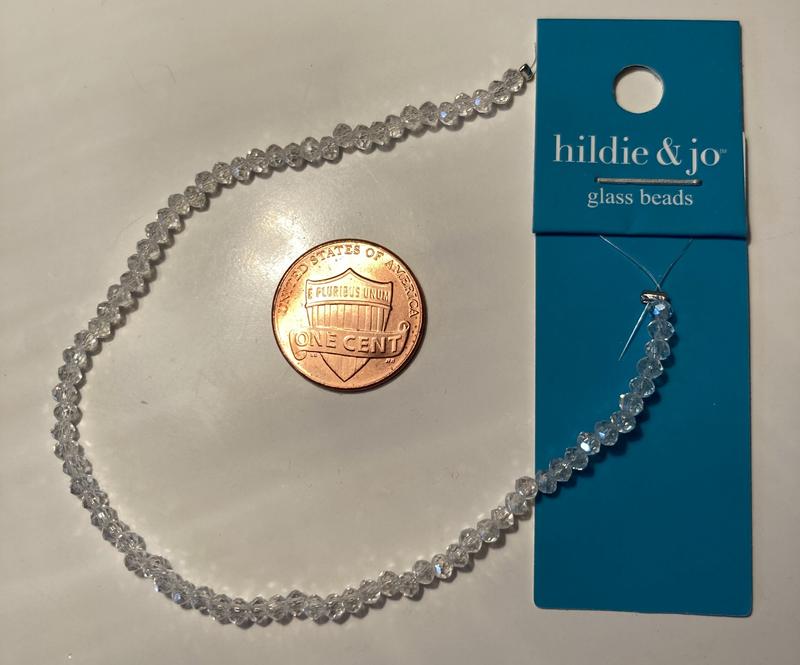 Clear Crystal Rondelle Luster Glass Strung Beads by hildie & jo