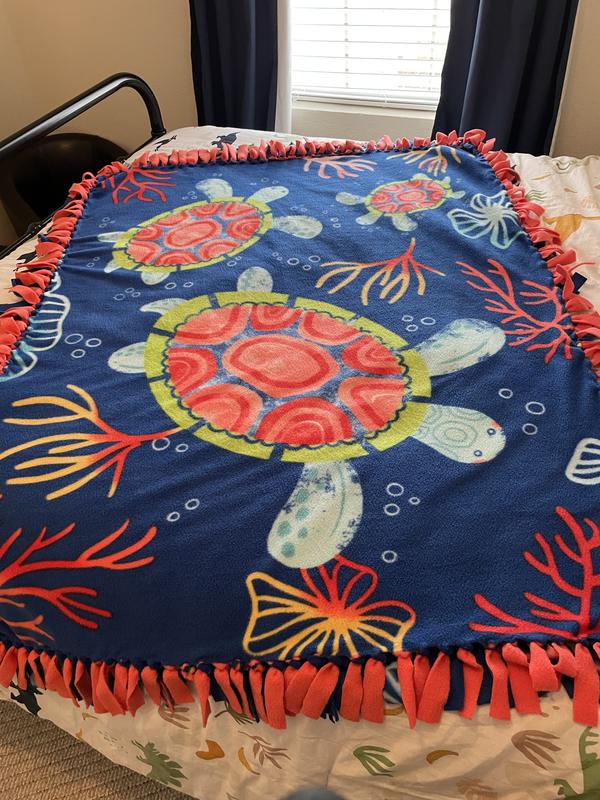 48 Wide Turtles No Sew Fleece Blanket JOANN