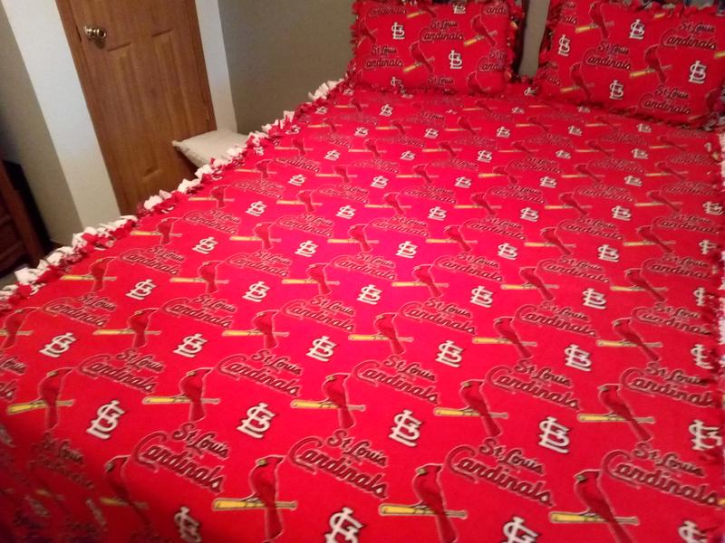 St. Louis Cardinals 58 100% Polyester Fleece Logo Sports Sewing & Craft  Fabric 10 yd By the Bolt, Red, White and Yellow