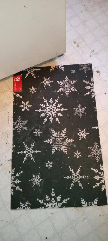 Let It Snow Winter Door Mat 28 in. x 18 in. Snowflake Outdoor Doormat