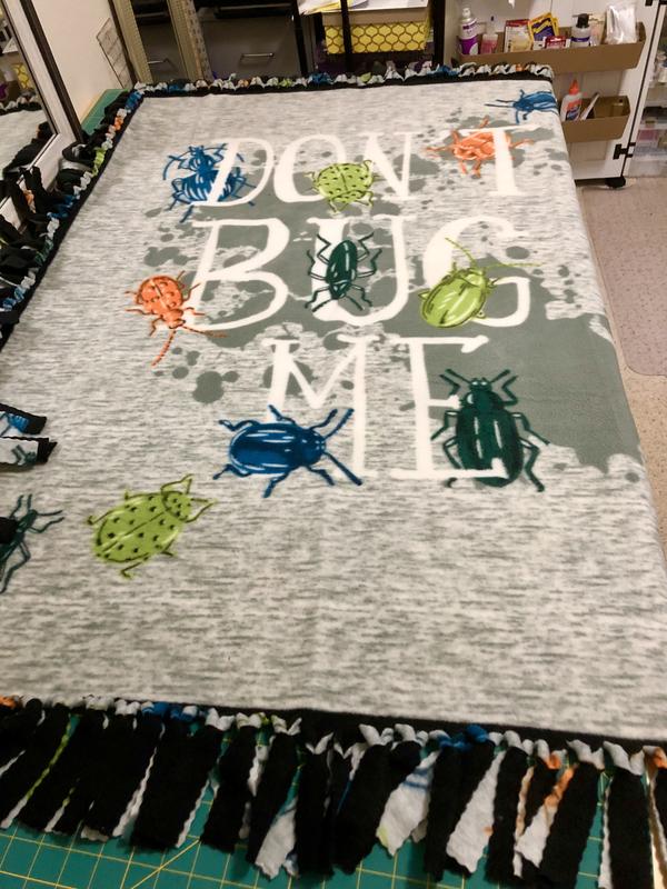 48 Wide Don't Bug Me No Sew Fleece Blanket