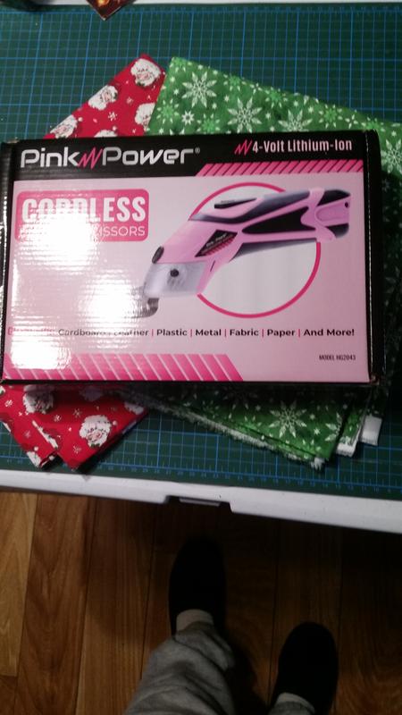 Pink Power Cordless Scissors Fabric Cutter