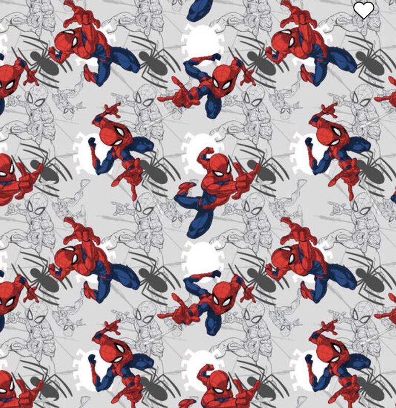 Spiderman Fabric, Spiderman Swing on Mosiac Pattern – Fabric Design  Treasures