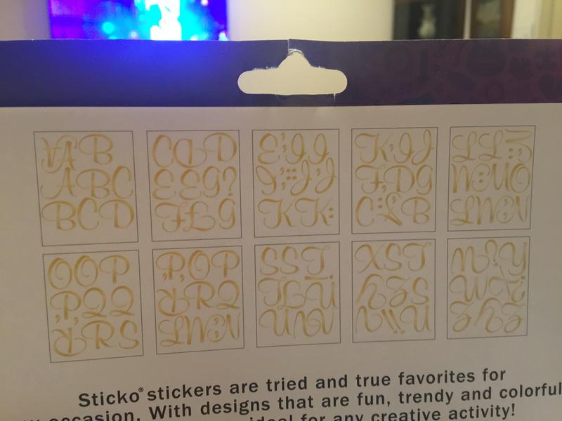 Sticko Alphabet Stickers - Script XL Gold Foil