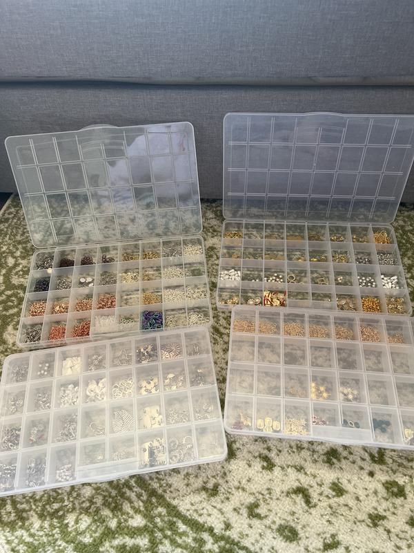 No Spill Plastic Bead Organizer 32 Compartments - 13.75 x 8.