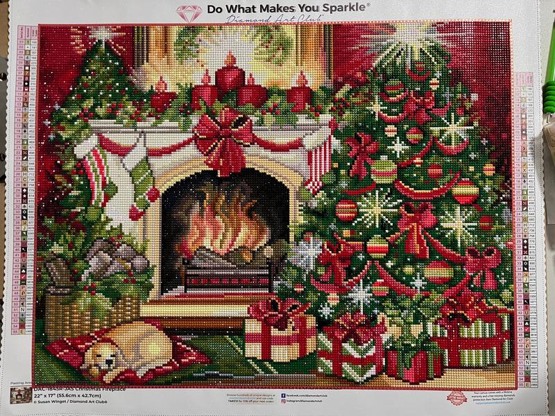 Diamond art selling club festive fireplace