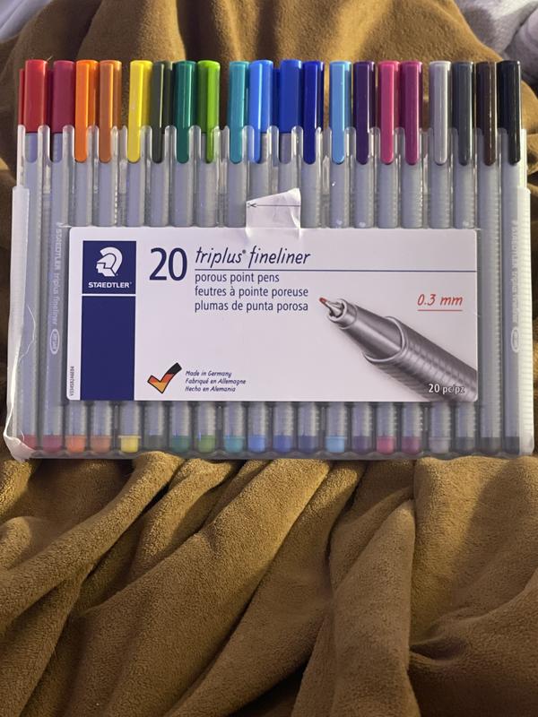 Staedtler Triplus Fineliner Pens 3mm Assorted Colors (Pack of 20