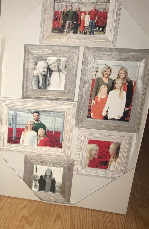 Enchante 6 Photo Gray and White Distress Collage Frame