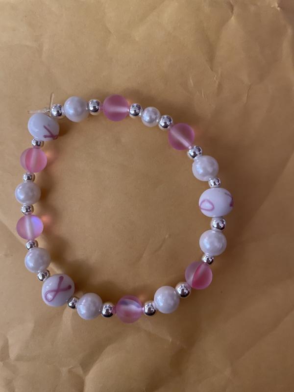 33 Pink Ribbon Bead