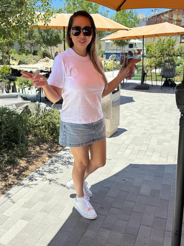 Customer photo for "Comfortable, flattering, and versatile-this is the perfect everyday white tee!"