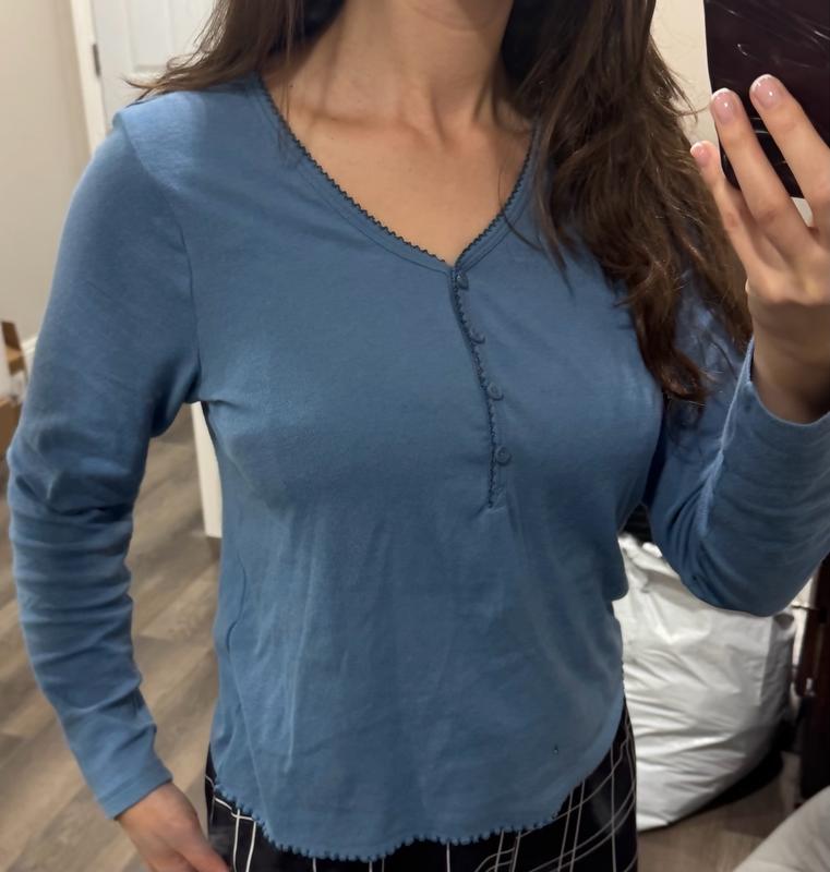 Customer photo for "True to size, soft, and breathable sleep shirt that’s comfortable for a great night sleep"