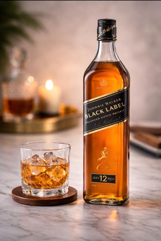 Johnnie Walker Black Label Blended ScotchAged 12 Years, 1 L