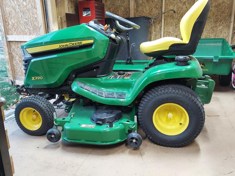 John deere x390 discount mower