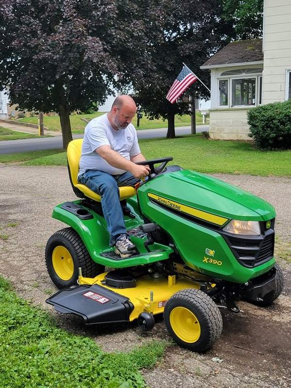 John Deere X380 Lawn & Garden Tractor X380, Less Deck CARB -PC12711 Power  Flow,48A inch: Material Collection System