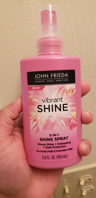 John Frieda Vibrant Shine Spray, Glossy Hair Treatment & Weightless Argan  Oil Spray for Detangling, with Heat Protectant up to 450F, 5 Ounce