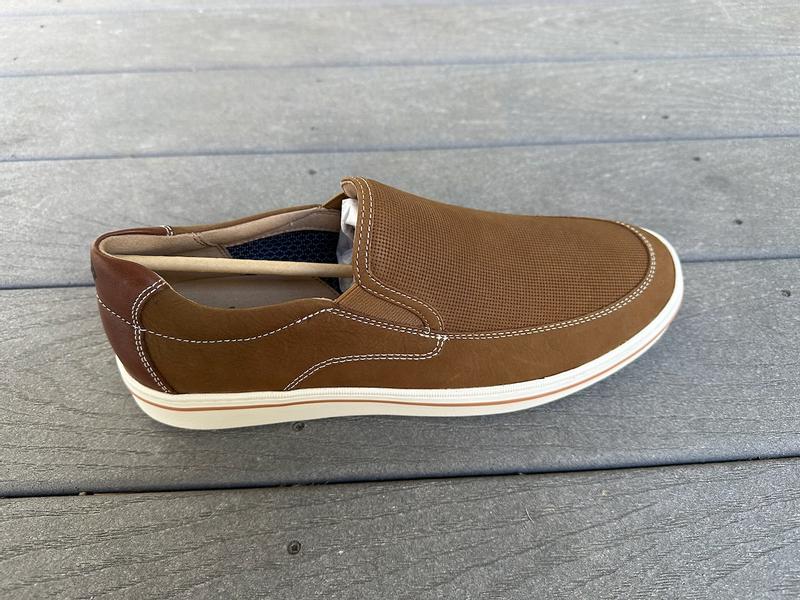 Men\'s 9.5 JOHNSTON & MURPHY Bowling Moc Venetian Beige Embossed Nubuck Loafers Men main image 4