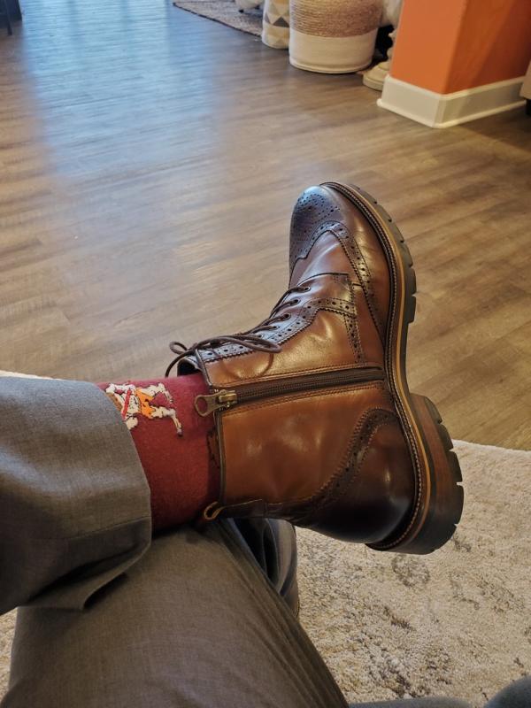 thumbnail image 2 of Johnston & Murphy Men's XC Flex Cody Wingtip Zip Boot - Comfortable Leather & Suede Boots 2 of 11
