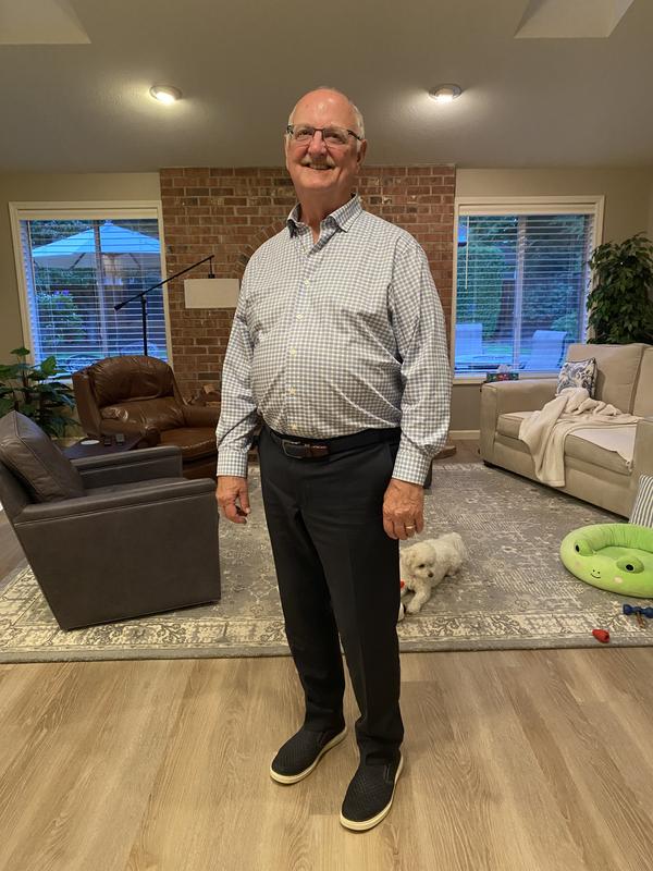 Thrilled to modernize his look, going to a wedding and I teased he looked GQ now!!!