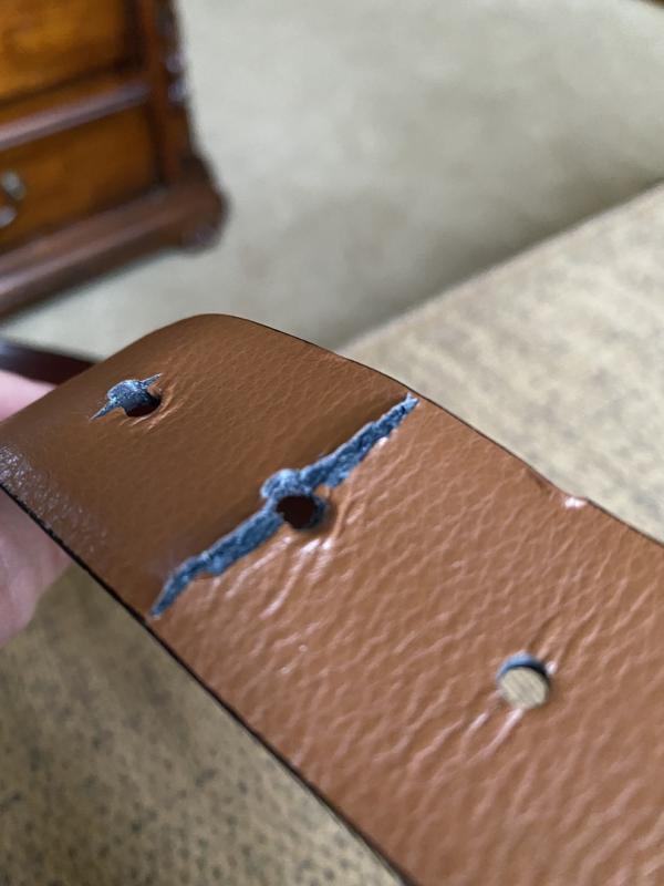 Topstitched Leather Belt