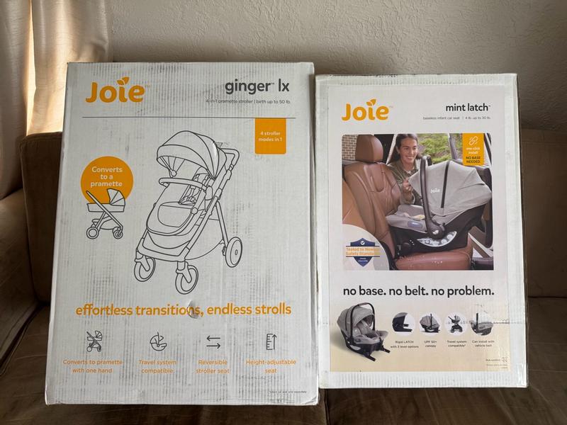 Joie Ginger LX & Mint Latch Travel System | Baseless Car Seat