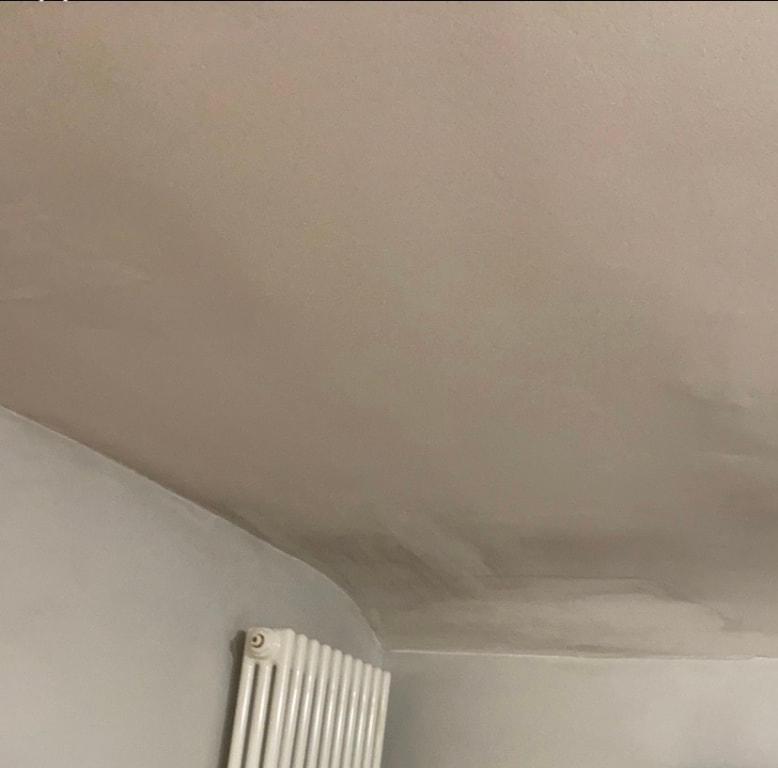 30 minutes failed attempt at cleaning the soot off the walls and ceiling.