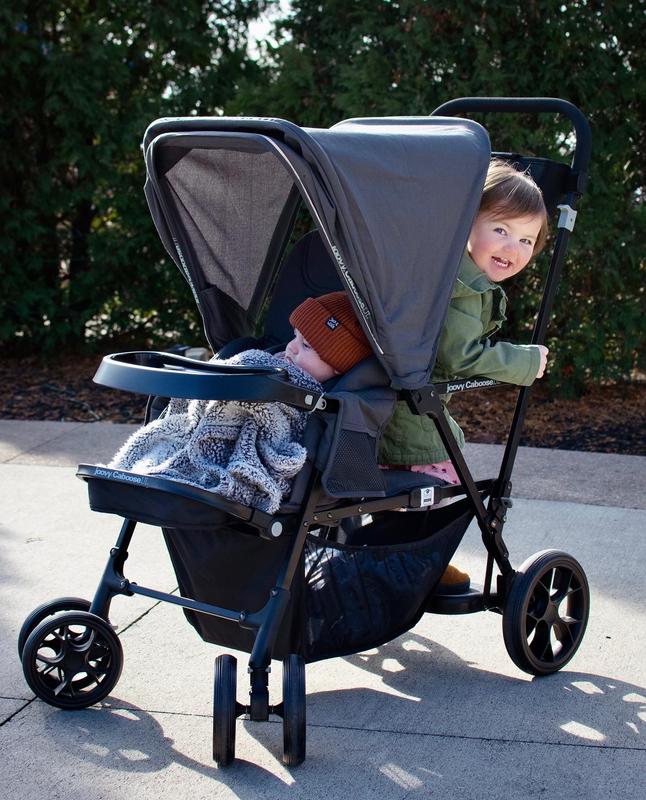 Joovy Caboose Too Ultralight Sit Stand Double Tandem Stroller Black