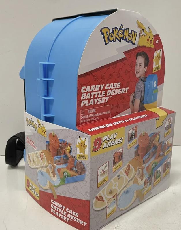  Pokemon Carry CASE Battle Desert PLAYSET - Portable  Transforming Playset with Action Features and 2-inch Pikachu Battle Figure  : Toys & Games