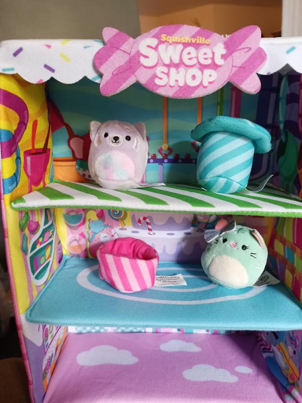  Squishville by Original Squishmallows Sweet Shop - Playset with  2-Inch Priya The Purple Panda, Tres'zure The Teal Cat & Bistro Table and  Chair - Toys for Kids : Toys & Games