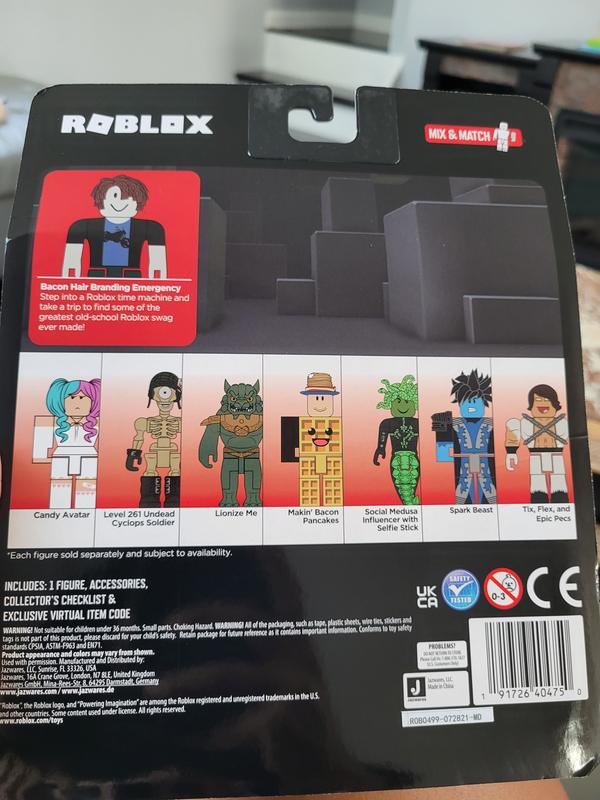 Roblox Avatar Shop Series Collection - Bacon Hair Branding Emergency Figure  Pack [Includes Exclusive Virtual Item] 