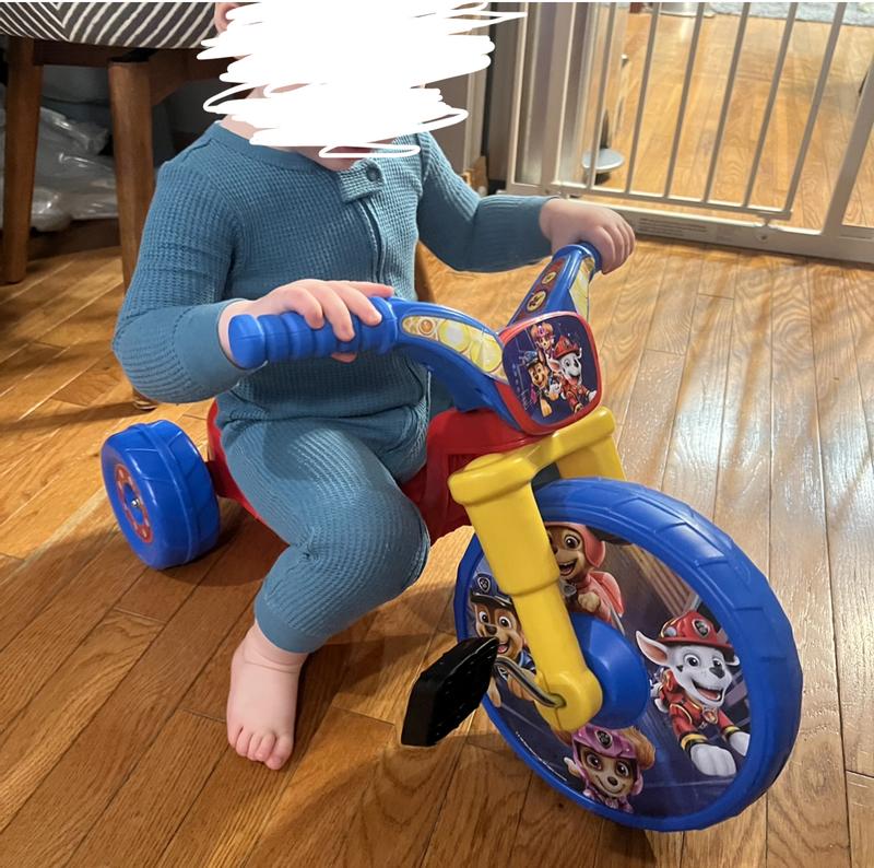 My little guy cruising on his Paw Patrol bike!