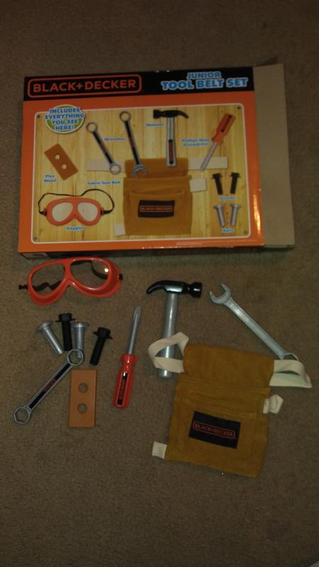 Black +Decker Junior Tool Belt Set 11 Pieces Tools & Accessories