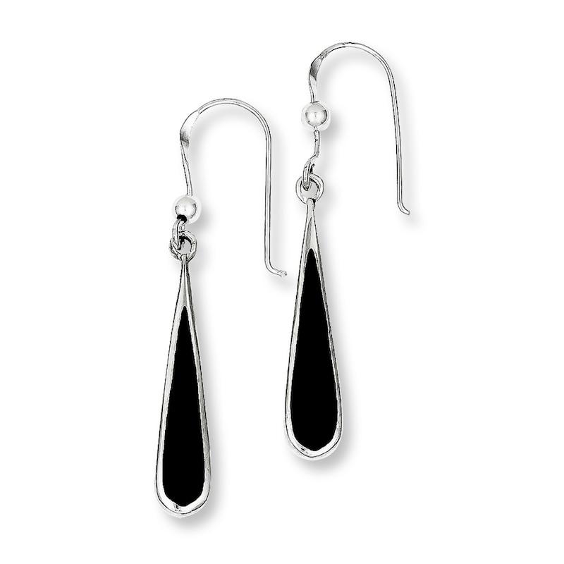 Onyx Teardrop Earrings Sterling Silver | Jared