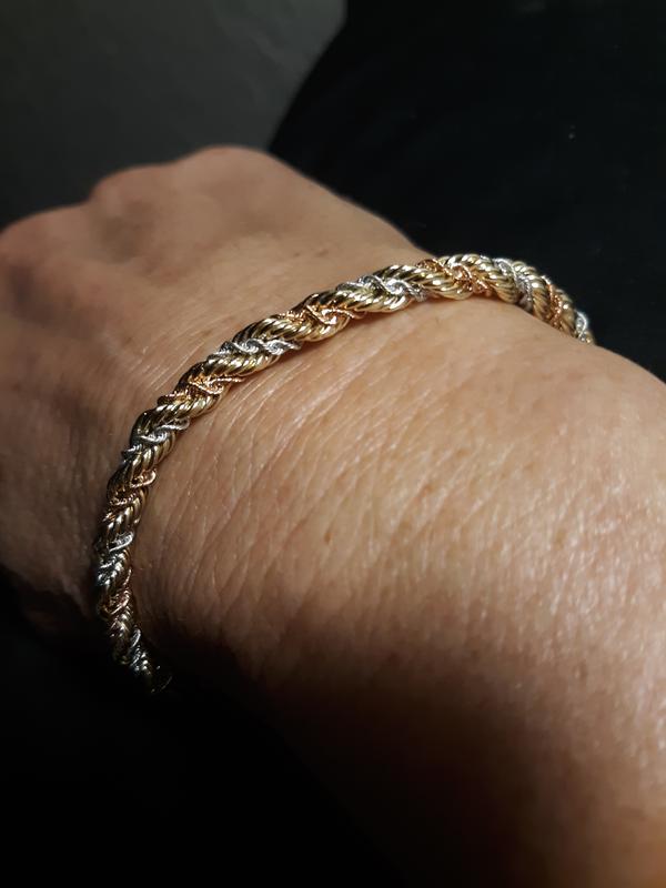 14kt Tri-Color Gold Rope Bracelet