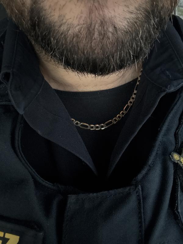 Hollow Figaro Chain Necklace 14K Yellow Gold 20