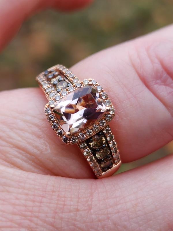 Morganite chocolate deals diamond ring