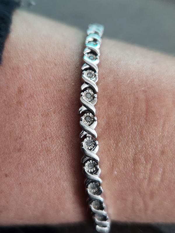 Bracelets silver with 3 brilliant cut diamond · Clemència Peris ®