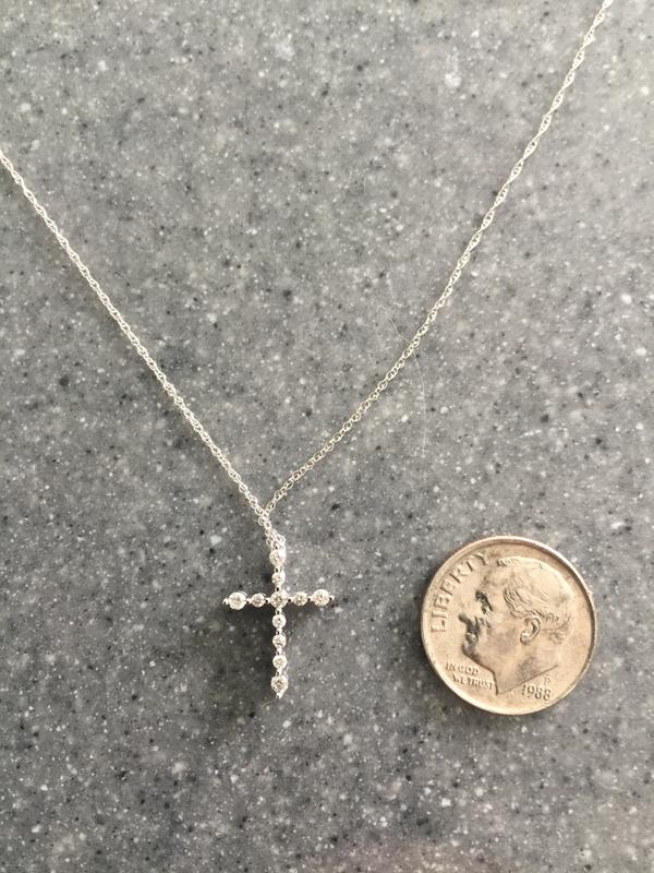 Diamond Cross Necklace 1/6 ct tw Round 10K White Gold | Jared Diamond Cross Necklace 1/6 ct tw Round 10K White Gold | Jared